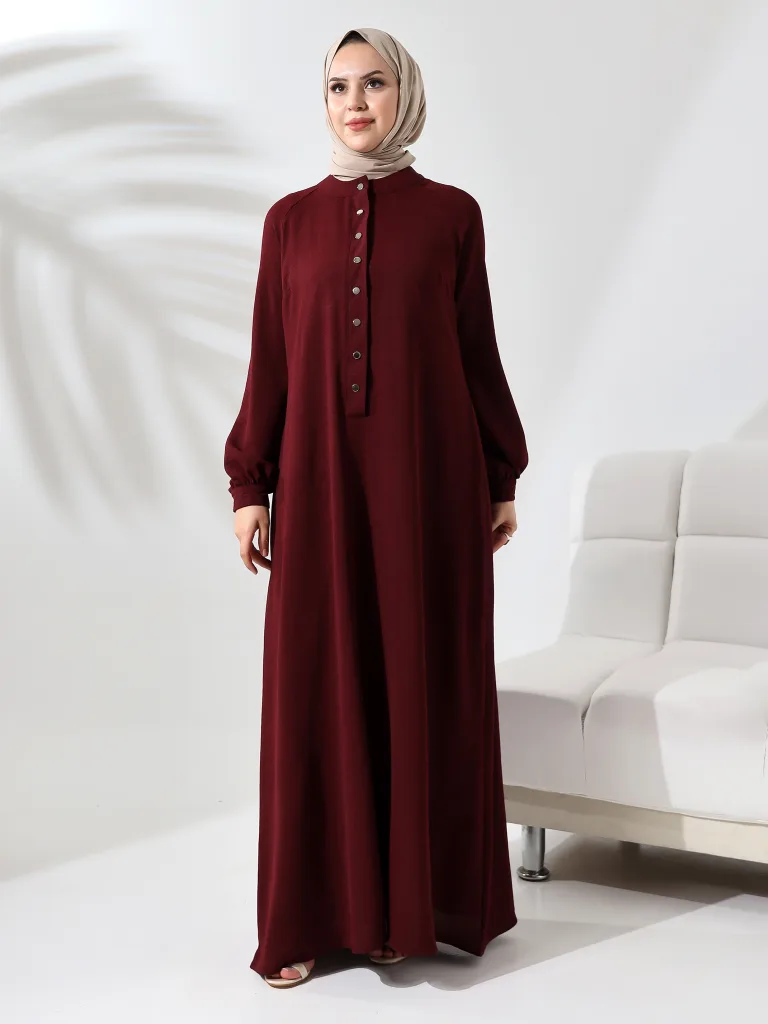 ÇıtÇıtlı Elbise - Bordo