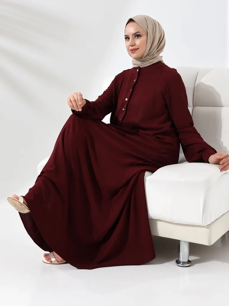 ÇıtÇıtlı Elbise - Bordo