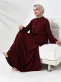ÇıtÇıtlı Elbise - Bordo