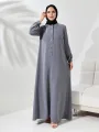ÇıtÇıtlı Elbise - Gri