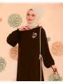Elif Vav Detaylı Ferace - Acı Kahve