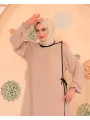 Elif Vav Detaylı Ferace - Bej