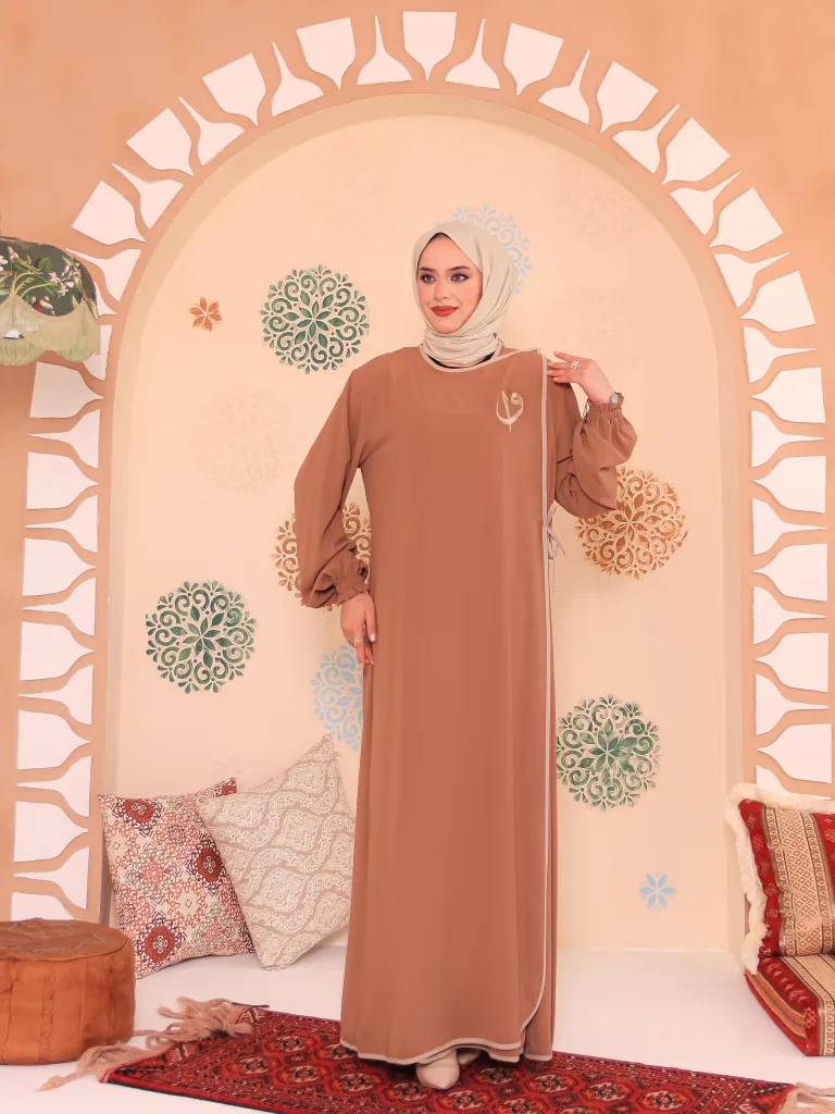 Elif Vav Detaylı Ferace - Camel