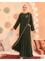 Elif Vav Detaylı Ferace - Haki