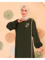 Elif Vav Detaylı Ferace - Haki