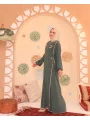 Elif Vav Detaylı Ferace - Mint Yeşili