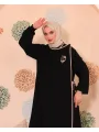 Elif Vav Detaylı Ferace - Siyah
