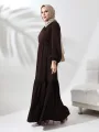 Fırfırlı Hürrem Elbise Ferace - Acı Kahve