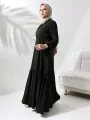 Fırfırlı Hürrem Elbise Ferace - Haki
