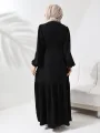 Fırfırlı Hürrem Elbise Ferace - Siyah