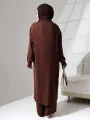 Gömlek Yaka ÇıtÇıtlı Takım - Acı Kahve
