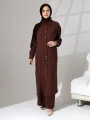 Gömlek Yaka ÇıtÇıtlı Takım - Acı Kahve