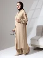 Gömlek Yaka ÇıtÇıtlı Takım - Bej