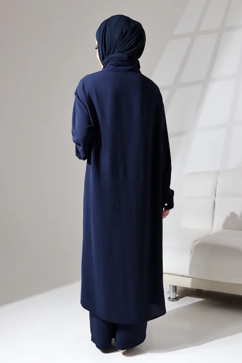 Gömlek Yaka ÇıtÇıtlı Takım - Lacivert