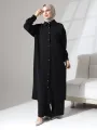 Gömlek Yaka ÇıtÇıtlı Takım - Siyah