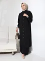 Gömlek Yaka ÇıtÇıtlı Takım - Siyah