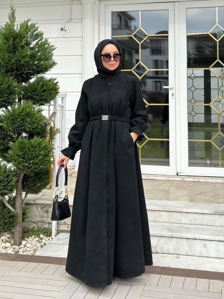 Kaşe Kloş Kaban - Siyah