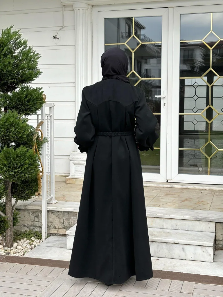 Kaşe Kloş Kaban - Siyah