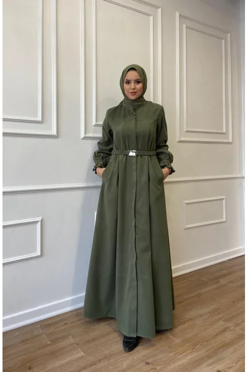 Kaşe Kloş Kaban - Haki