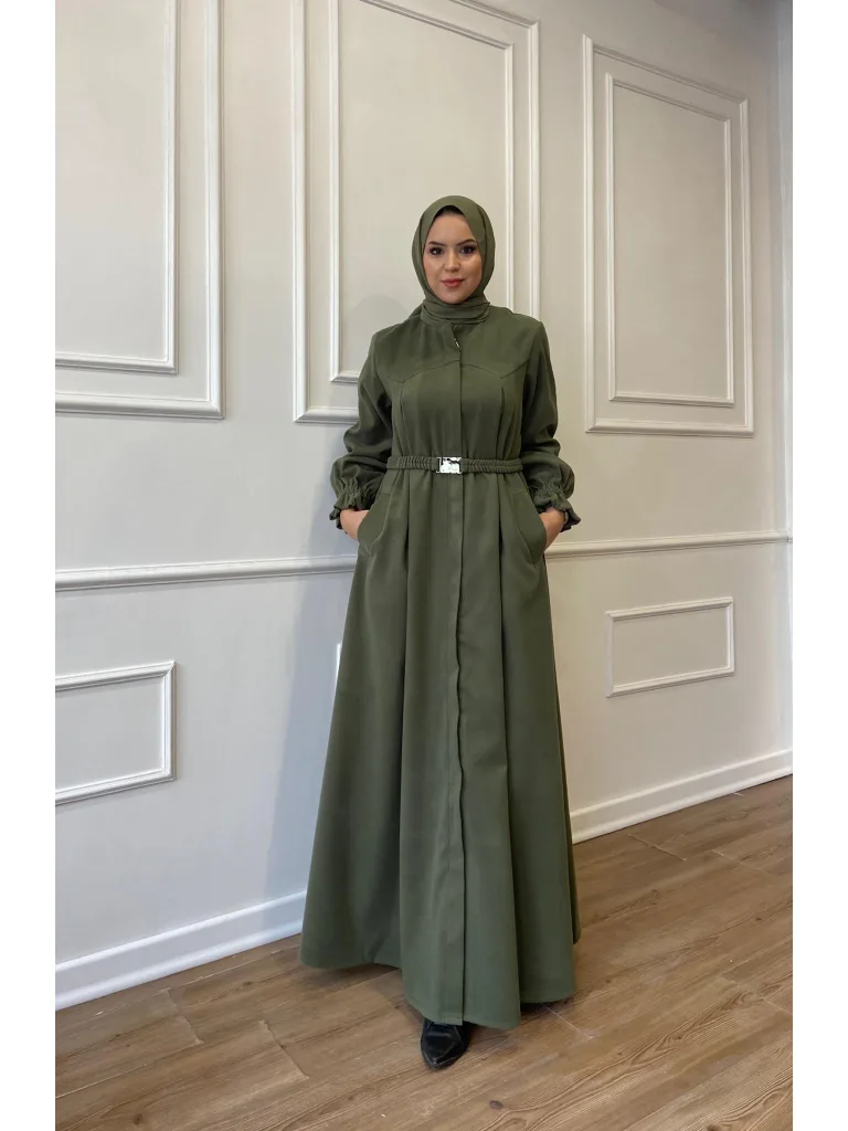Kaşe Kloş Kaban - Haki