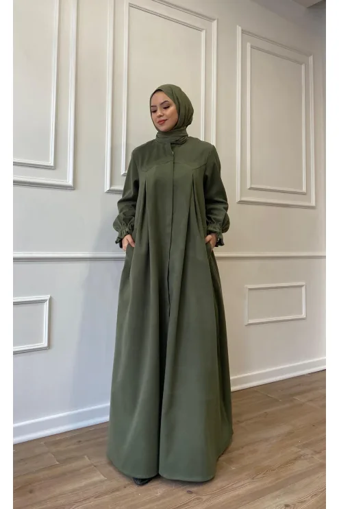 Kaşe Kloş Kaban - Haki