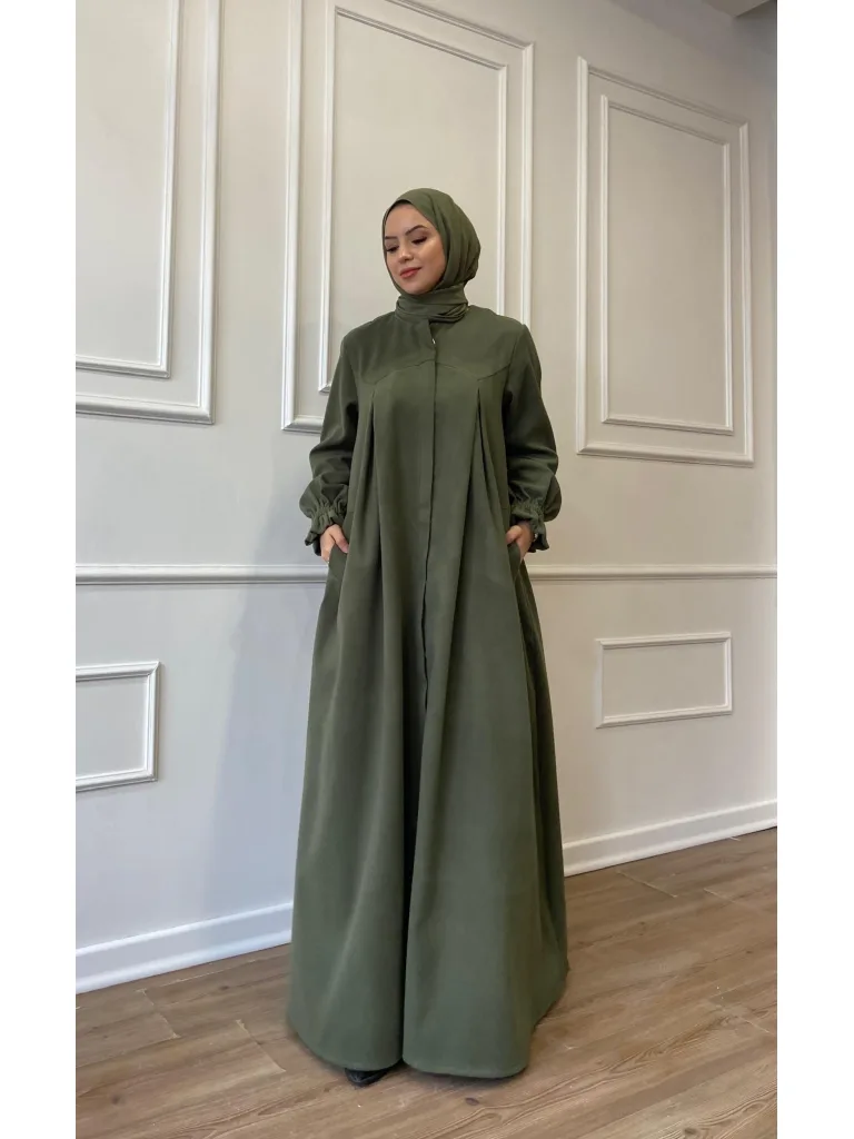 Kaşe Kloş Kaban - Haki