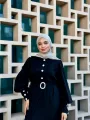 Kristal Taşlı Abaya - Siyah