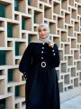 Kristal Taşlı Abaya - Siyah