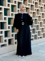 Kristal Taşlı Abaya - Siyah