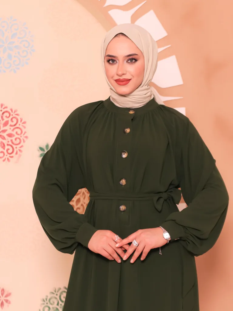 Patlı Elbise - Yeşil