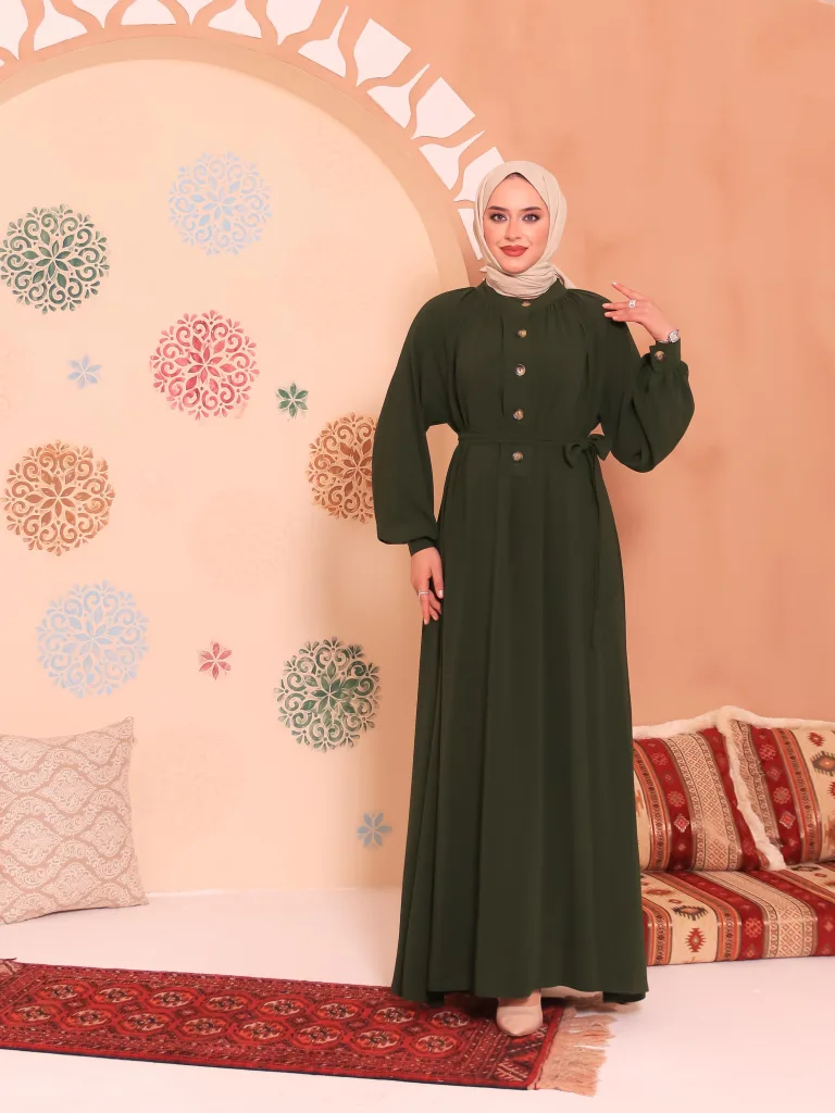Patlı Elbise - Yeşil