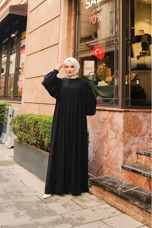 Ponçik Elbise - Siyah