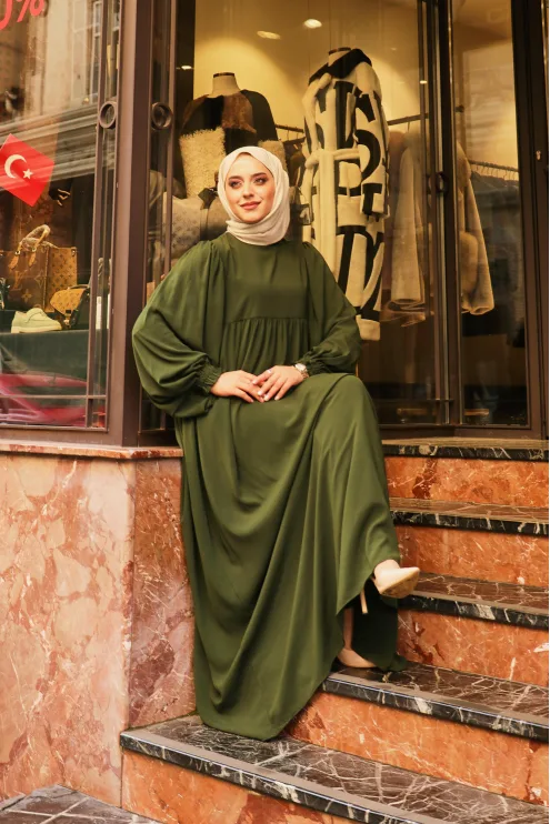 Ponçik Elbise - Yeşil