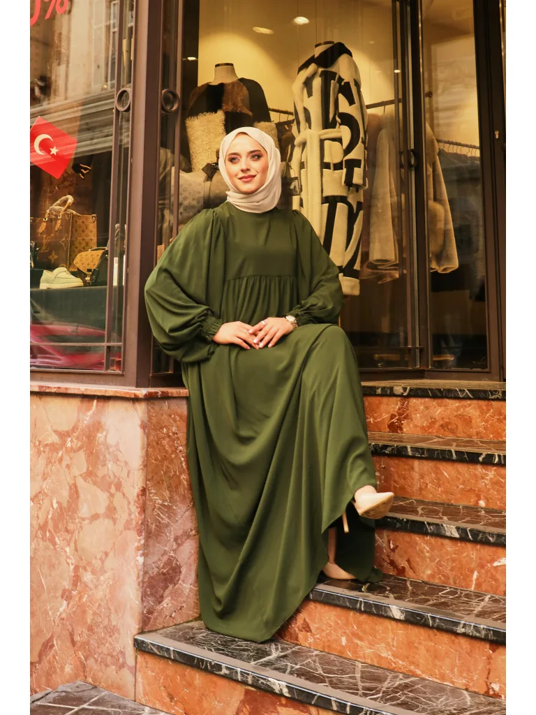 Ponçik Elbise - Yeşil