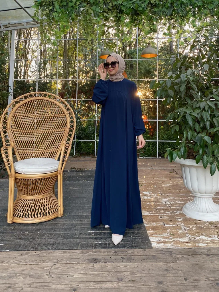 Rabia Robalı Elbise - Lacivert