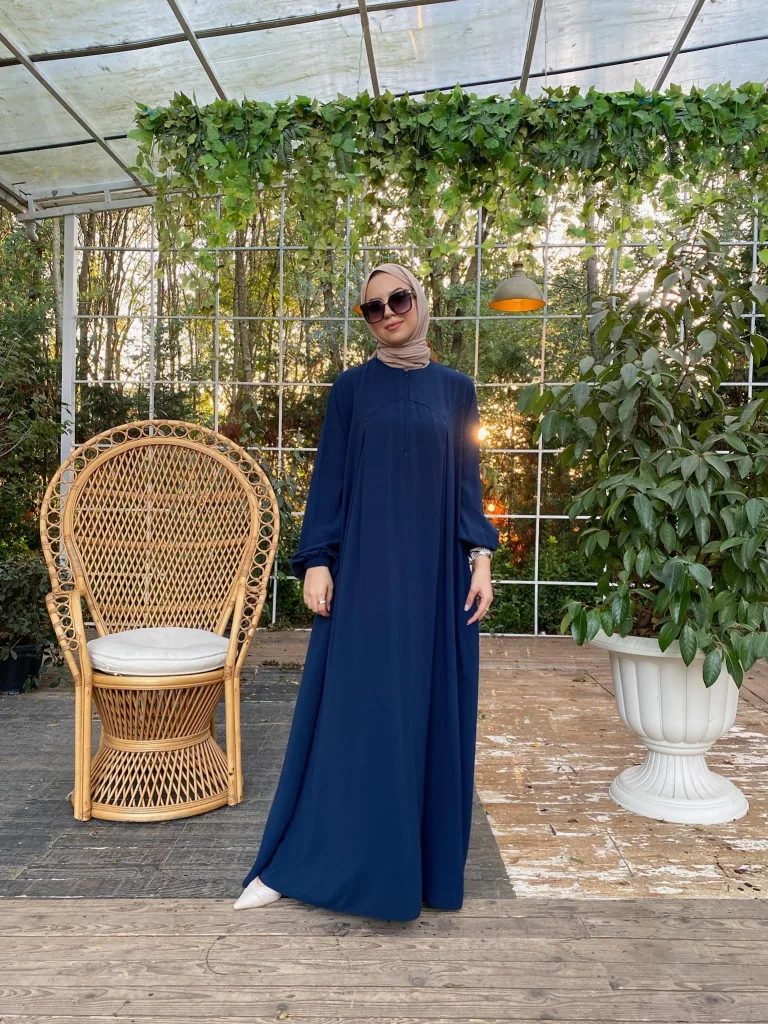 Rabia Robalı Elbise - Lacivert