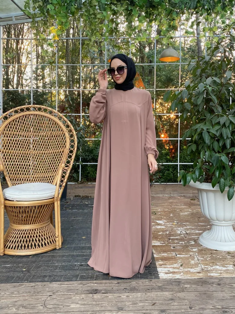 Rabia Robalı Elbise - Camel