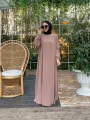 Rabia Robalı Elbise - Camel