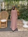 Rabia Robalı Elbise - Camel