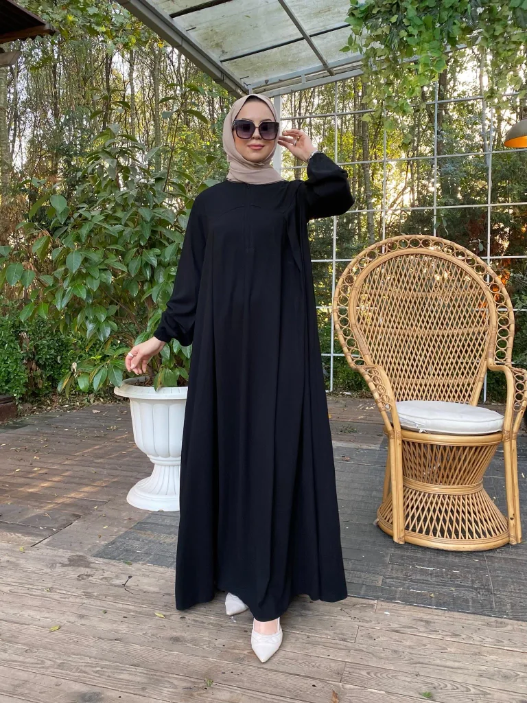 Rabia Robalı Elbise - Siyah