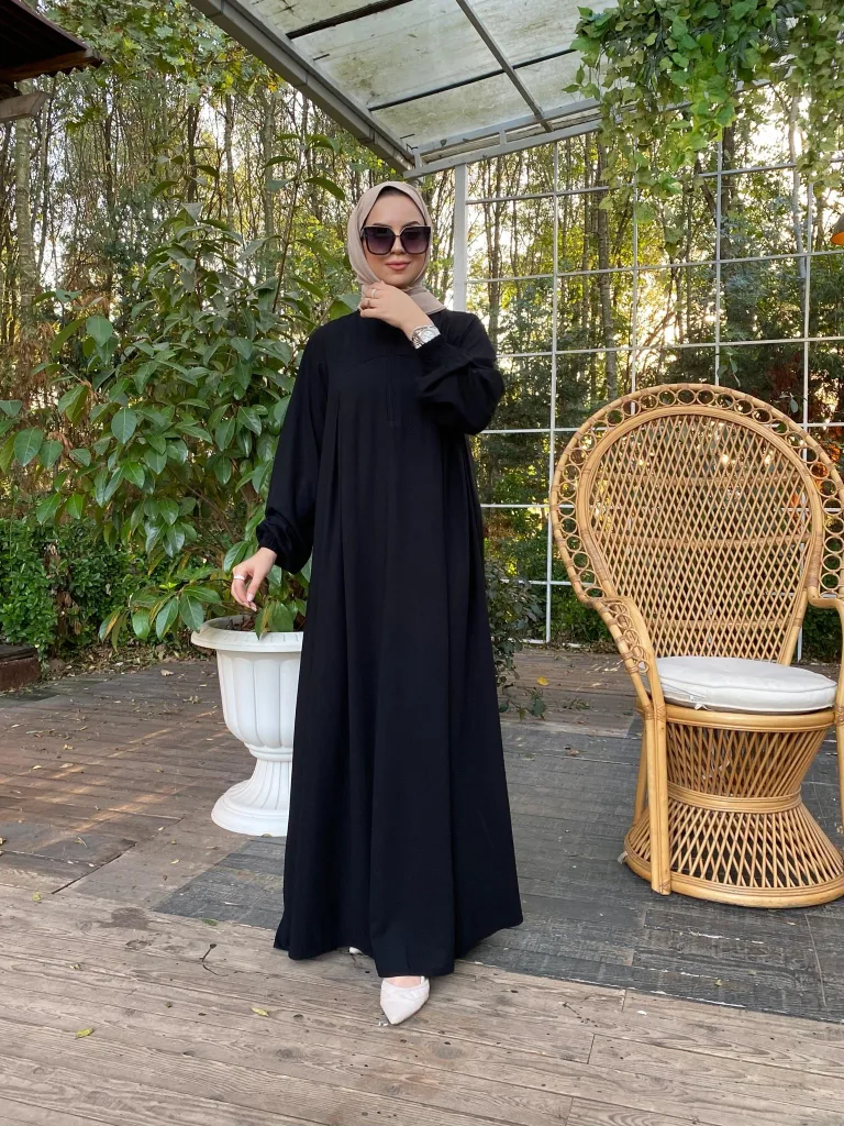 Rabia Robalı Elbise - Siyah