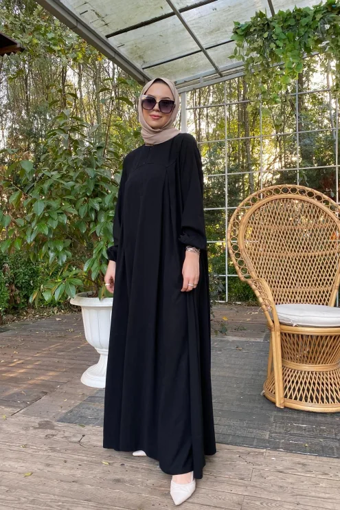 Rabia Robalı Elbise - Siyah