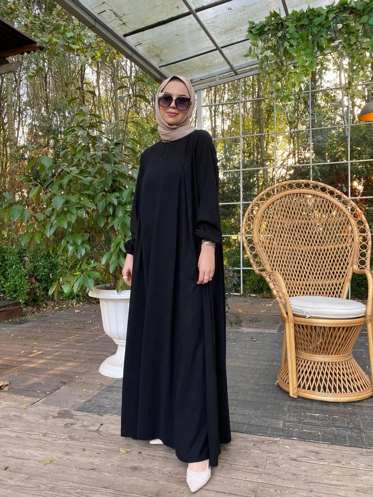 Rabia Robalı Elbise - Siyah