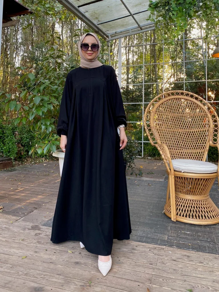 Rabia Robalı Elbise - Siyah