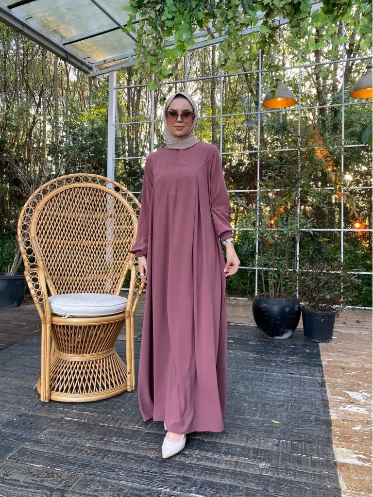 Rabia Robalı Elbise - Gül Kurusu