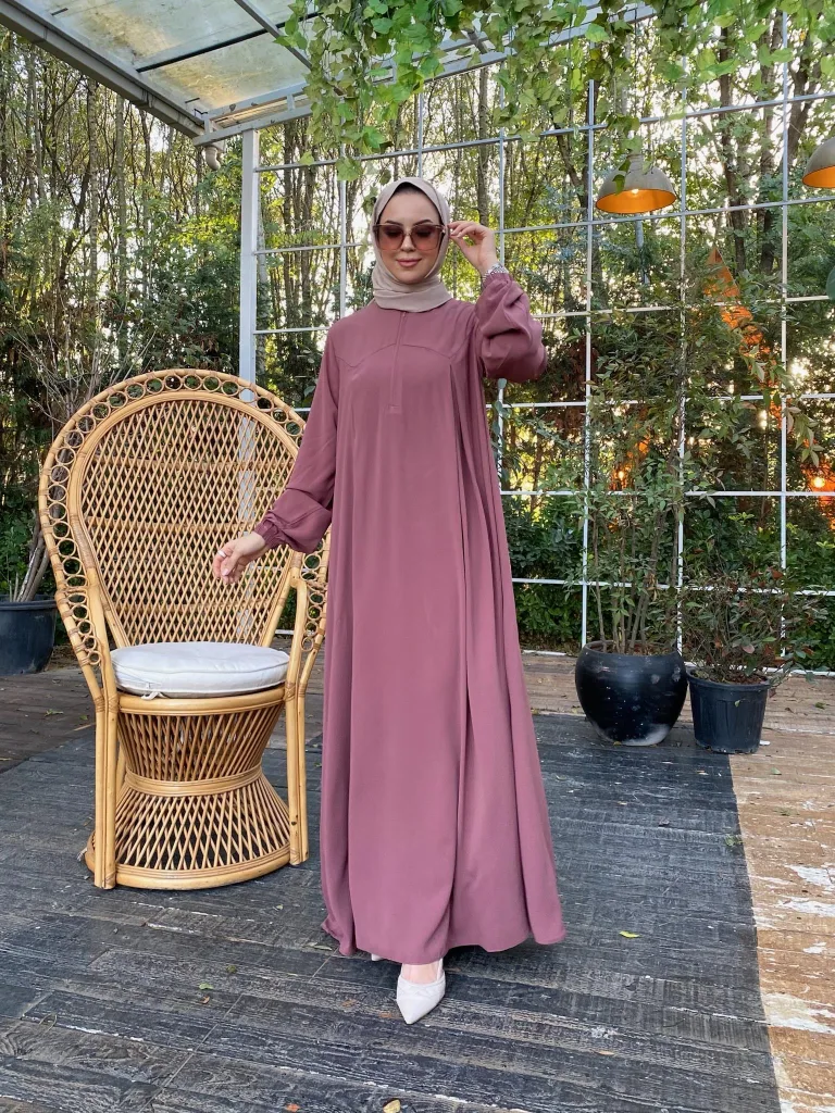 Rabia Robalı Elbise - Gül Kurusu