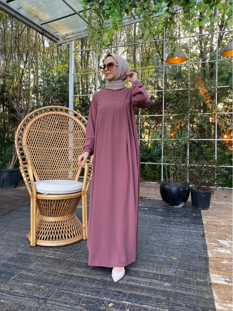 Rabia Robalı Elbise - Gül Kurusu