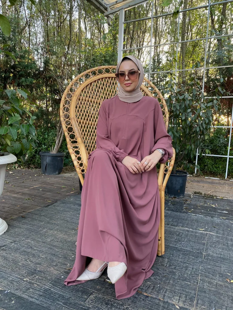 Rabia Robalı Elbise - Gül Kurusu