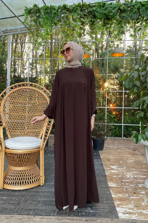 Rabia Robalı Elbise - Acı Kahve