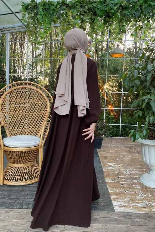 Rabia Robalı Elbise - Acı Kahve